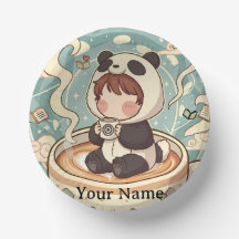 Tazón de cerámica de café Panda juguetón