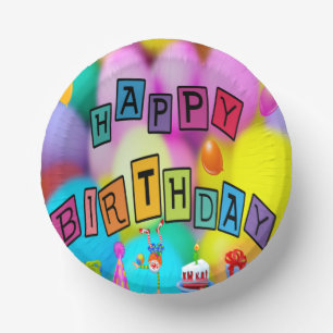 Cuencos De Papel Tazón de papel de colores para cumpleaños