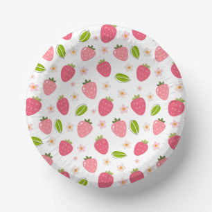 Cuencos De Papel Tazón de papel de cumpleaños de fresa rosa lindo p