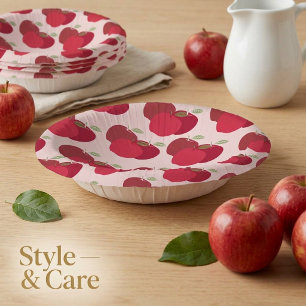 Cuencos De Papel Tazón de papel de patrón de manzana de 7" para fie