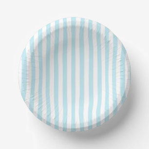 Cuencos De Papel Tazón de papel rayado azul pastel y blanco