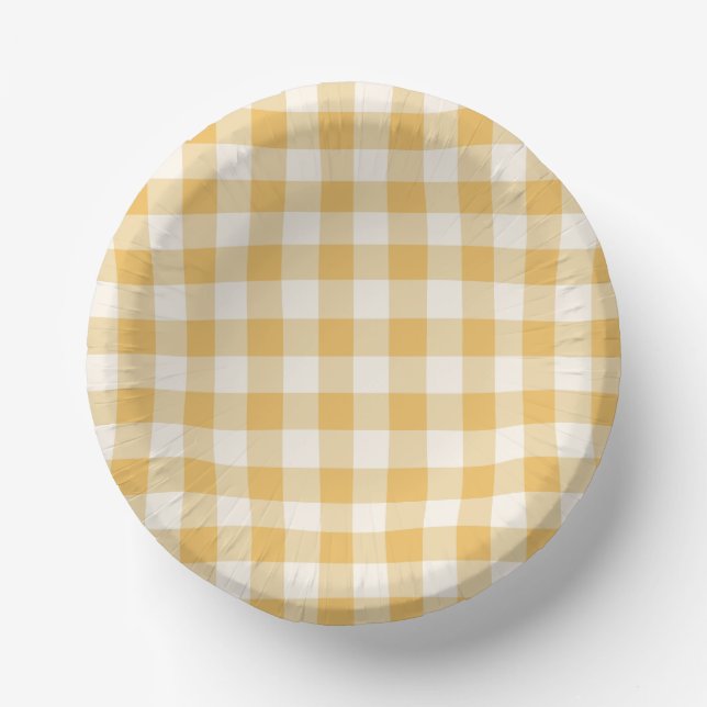Cuencos De Papel Tazones de Cuadro Gingham (Anverso)