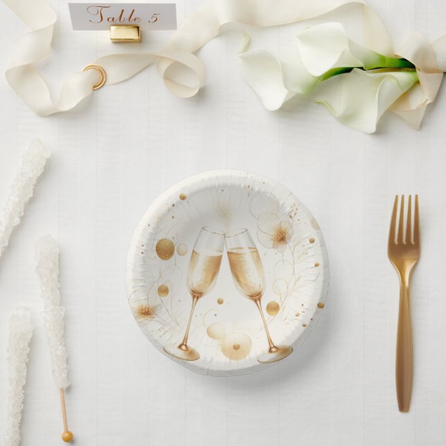 Cuencos De Papel Tazones de papel Burbujas Doradas (Boda)