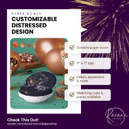 Cuencos De Papel Tazones de papel con diseño angustiado personaliza