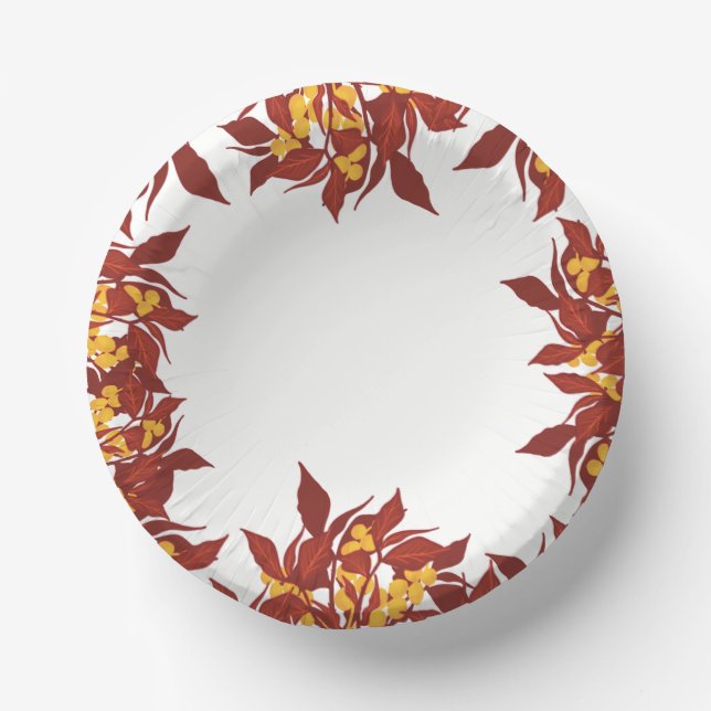 Cuencos De Papel Tazones de papel con tema de otoño (Anverso)
