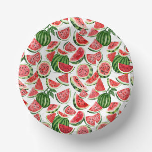 Cuencos De Papel Tazones de papel de sandía con acuarela – Fiesta d