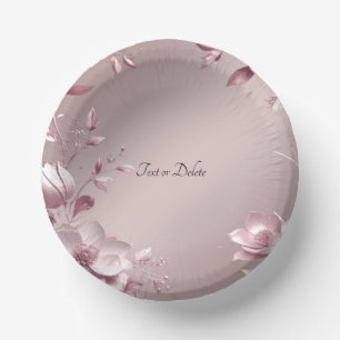 Cuencos De Papel Tazones de papel floral rosa delicado