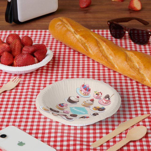 Cuencos De Papel Tazones de papel Sweeties 7" (Picnic)