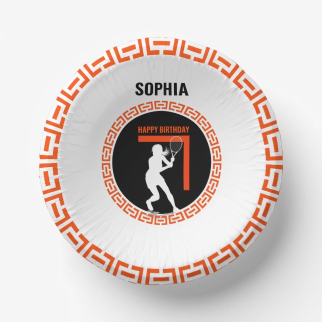 Cuencos De Papel Tennis Birthday, Tennis Girl Player  (Anverso)