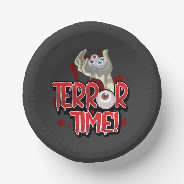 Cuencos De Papel Terror Time Zombie Hand con Ojos (Anverso)