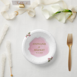 Cuencos De Papel Tipografía rosa dorada Boda moderno con decoración