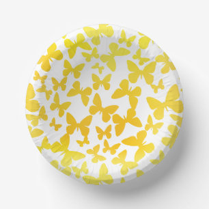 Cuencos De Papel Toss de mariposa (amarillo)