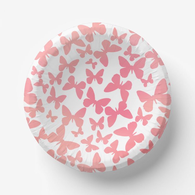 Cuencos De Papel Toss de mariposa (Peach) (Anverso)