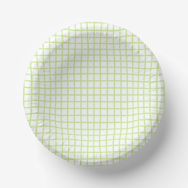 Cuencos De Papel Trellis Spring Green - White (Anverso)