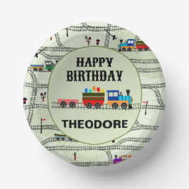 Cuencos De Papel Tren y pistas para niños de ferrocarril