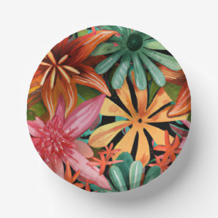 Cuencos De Papel tropical/hawaiano/floral/floral