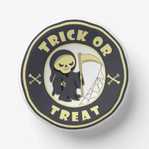 Cuencos De Papel Truco o tratar el carácter de pañal gris de Hallow