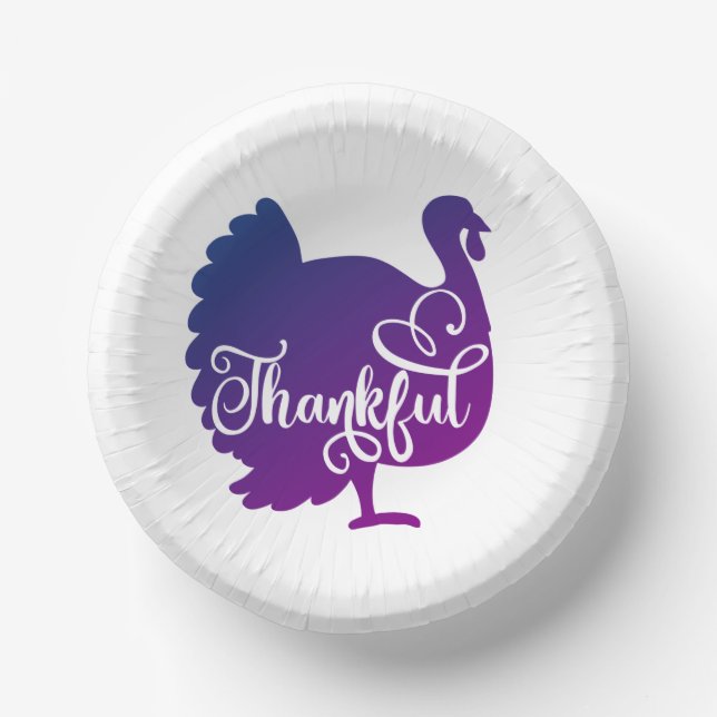 Cuencos De Papel Turkey Thankful   (Anverso)