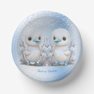 Cuencos De Papel Twin Ducks Blue Floral Paper Bowl