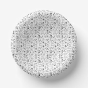 Cuencos De Papel Un diseño monocromático que muestra una multitud d