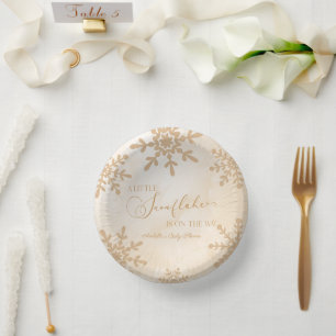 Cuencos De Papel Un pequeño Snowflake Winter Wonderland Baby Shower