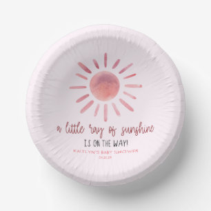 Cuencos De Papel Un Rayo Pequeño De Sunshine Pink Sun Baby Shower