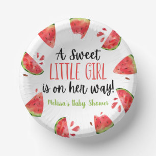 Cuencos De Papel Una dulce niña pequeña sandía Baby Shower