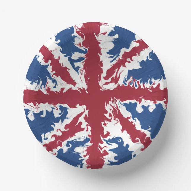 Cuencos De Papel Union Jack Liquid Art (Anverso)