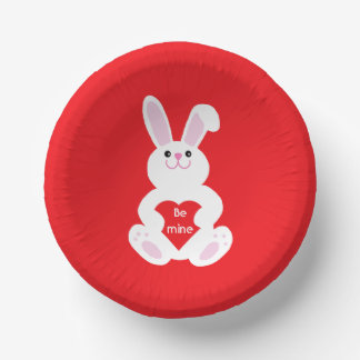 Cuencos De Papel Valentine Bunny ~ 7 pulgadas Placa de papel