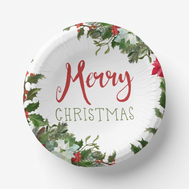 Cuencos De Papel Verdor navideño (Anverso)