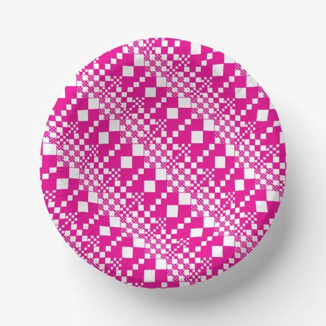 Cuencos De Papel Verificado, verifica en magenta y blanco (Anverso)