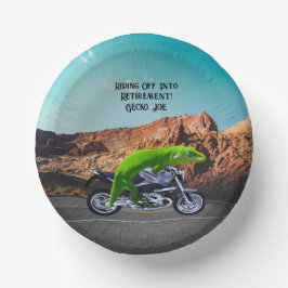 Cuencos De Papel Viajando en motocicleta Gecko, Personalizado de Ju