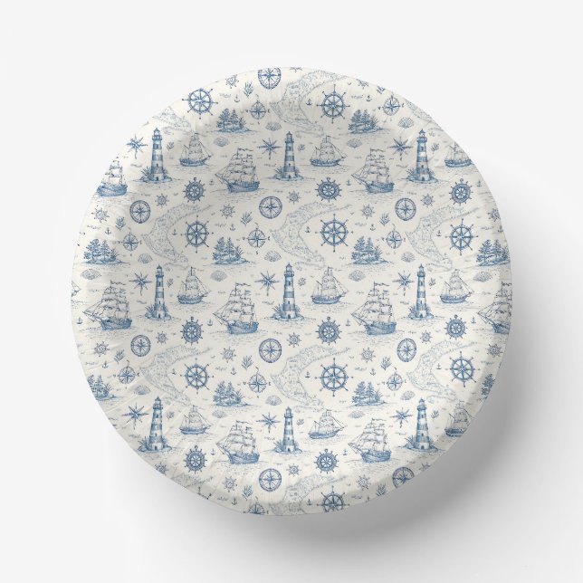 Cuencos De Papel Vida Costera Océanos Azules (Anverso)