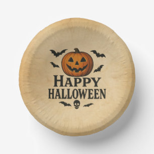 Cuencos De Papel Vintage/classic Happy Halloween jack-o-lantern
