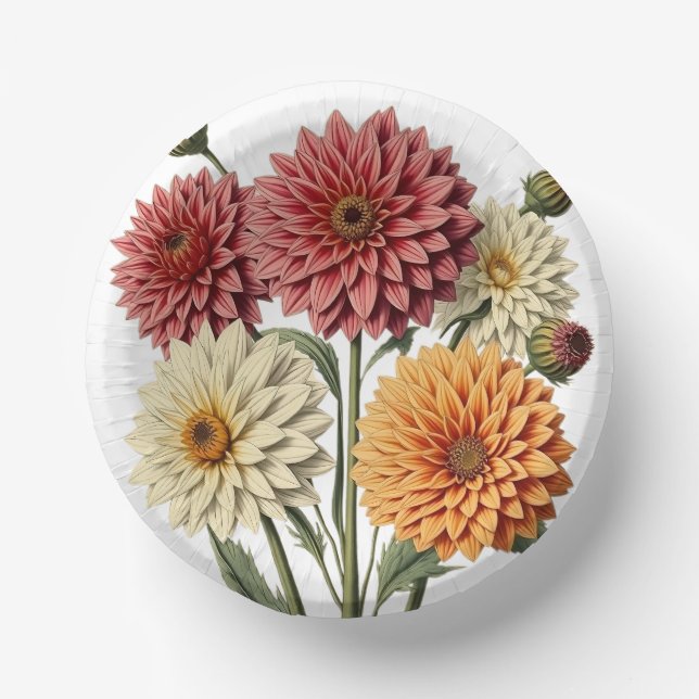 Cuencos De Papel Vintage Dahlia (Anverso)