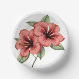 Cuencos De Papel Vintage Hibiscus