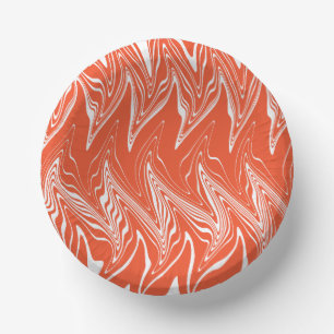 Cuencos De Papel Warped - Naranja y blanco