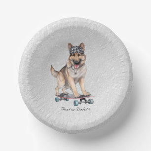 Cuencos De Papel Watercolor German Shepherd Paper Bowl