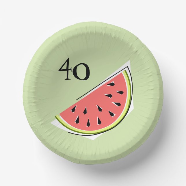 Cuencos De Papel Watermelon Green Slice 40 Age (Anverso)