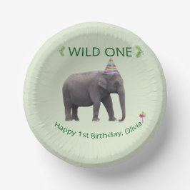 Cuencos De Papel Wild One Elephant Birthday Artwork