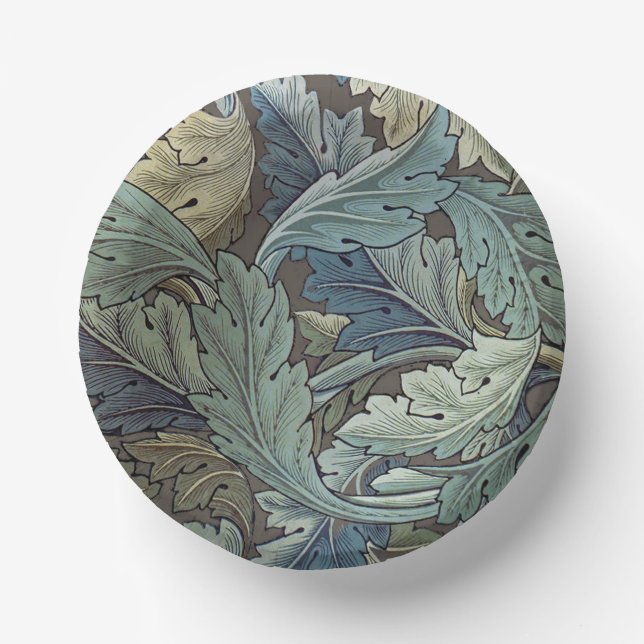 Cuencos De Papel William Morris Acanthus Sage Flor Flor Botánico (Anverso)