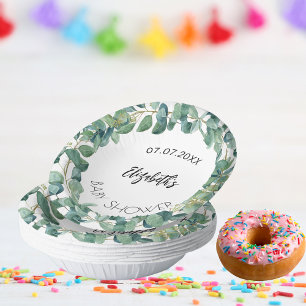 Cuencos De Papel Wreath de eucalipto de Baby Shower