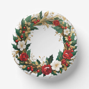 Cuencos De Papel Wreath navidades