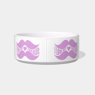 Cuencos mascotas personalizados de bigotes rosados