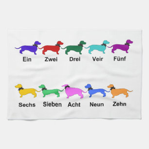 Cuenta la toalla de cocina alemana Dachshunds