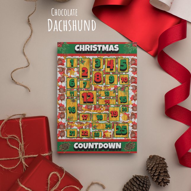 Cuenta regresiva de Dachshund de chocolate Navidad (Subido por el creador)