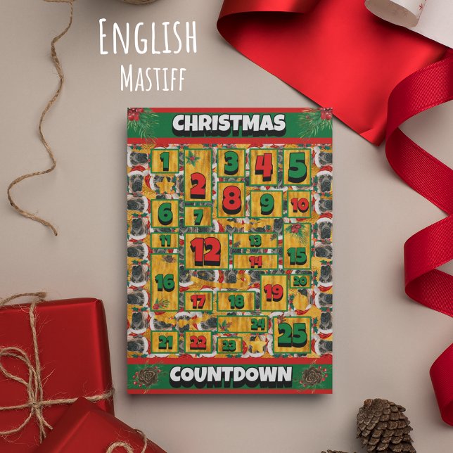 Cuenta regresiva de perro Mastín Inglés Navidad Ad (Subido por el creador)
