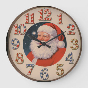 Cuenta regresiva de Santa Claus al reloj de pared 