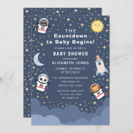 Cuenta regresiva para la invitación Baby Shower a