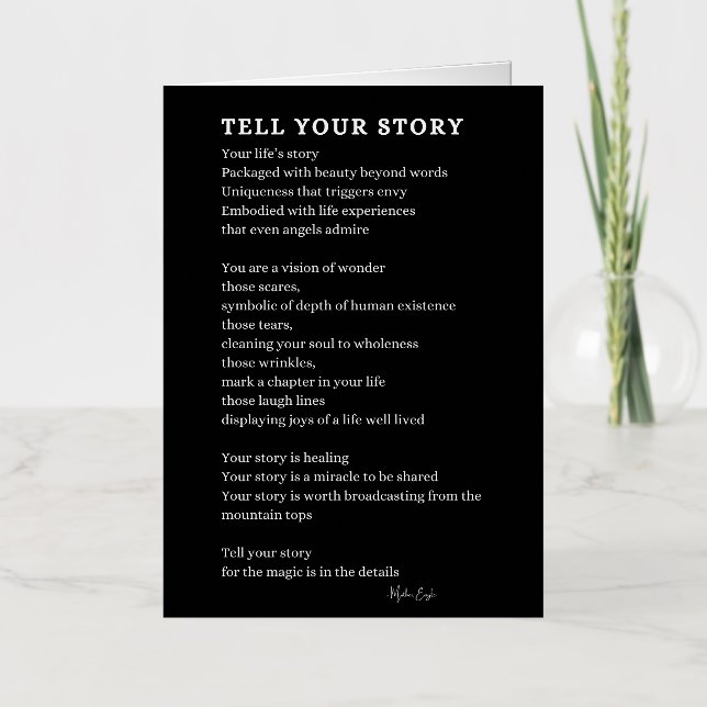 Cuenta tu historia Poema Coraje (Anverso)